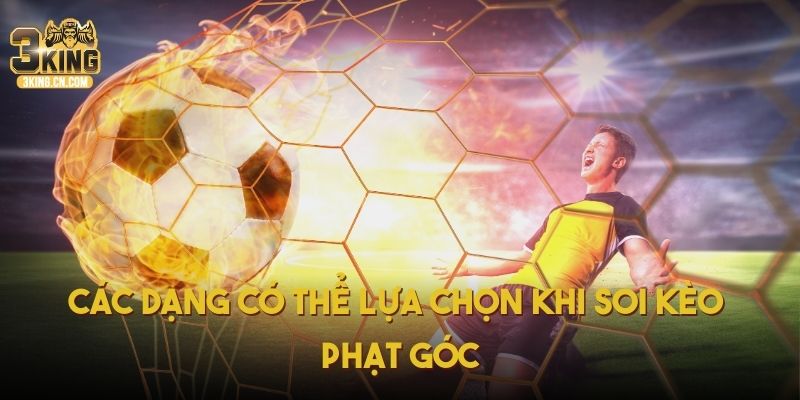 Các dạng có thể lựa chọn khi soi kèo phạt góc