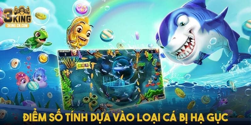Điểm số tính dựa trên số lượng và loại cá bị hạ gục